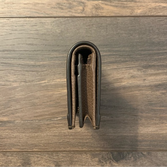 ❌SOLD❌ Gucci Ophidia Beige/Ebony GG Supreme Canvas and Leather Card Wallet - Picture 4 of 14